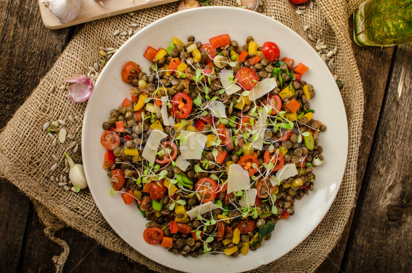Sıcak salata biyo sağlıklı sağlıklı beslenme Stok fotoğraf © Peteer