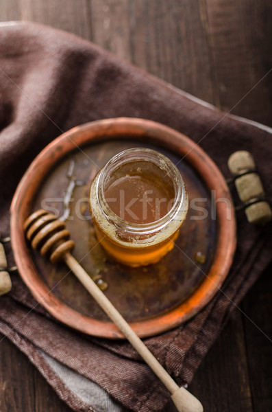 Honey rustic photography, food advertisment Stock photo © Peteer
