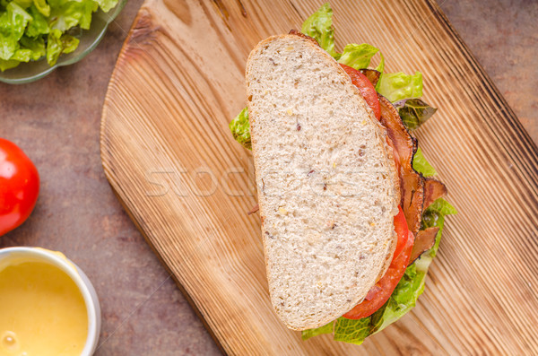 Blt kanapkę sałata zdrowych chleba żywności Zdjęcia stock © Peteer