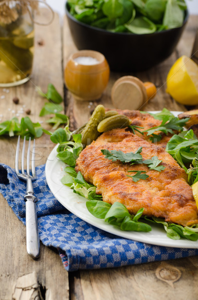 Wiener Schnitzel, delicious schnitzel Stock photo © Peteer