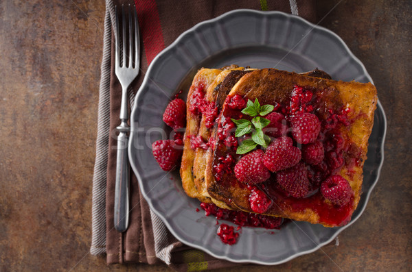French toast with rapsberries Stock photo © Peteer