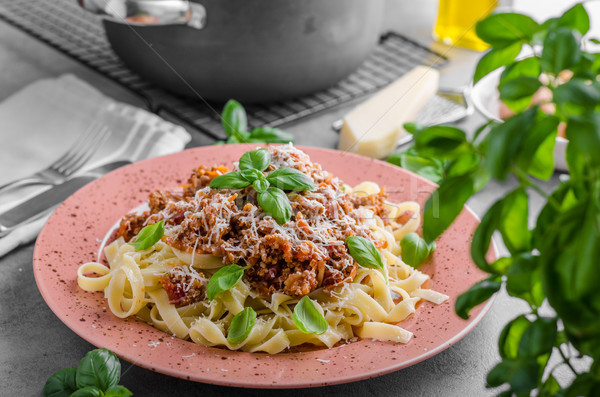 Pasta bolognese delish food Stock photo © Peteer