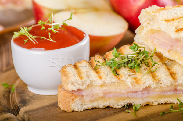 Panini ser szynka toast świeże jabłko Zdjęcia stock © Peteer