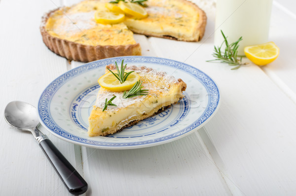 Lemon tart with rosemary Stock photo © Peteer