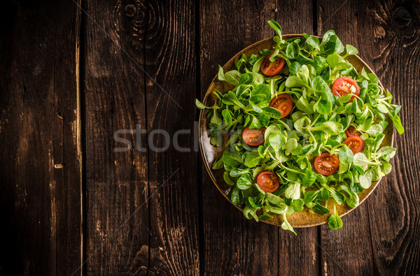 Lamb lettuce salad, tomatoes and herbs Stock photo © Peteer