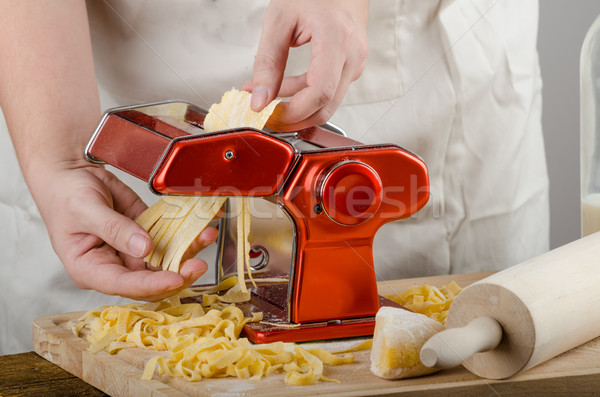 Chef production pasta - Italian pasta grinder Stock photo © Peteer