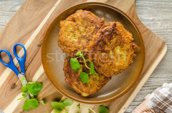 Potato pancakes with garlic Stock photo © Peteer