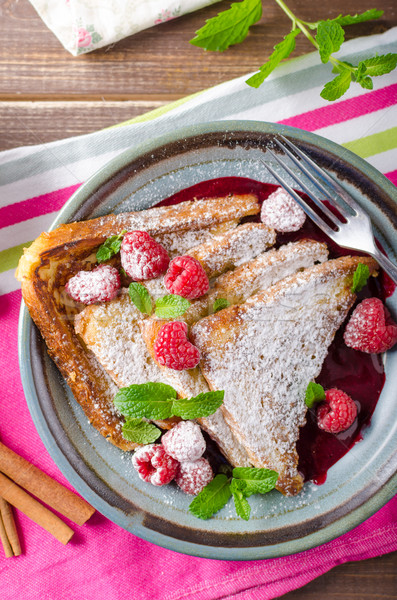 Foto d'archivio: Francese · toast · frutti · di · bosco · menta · cannella · alimentare