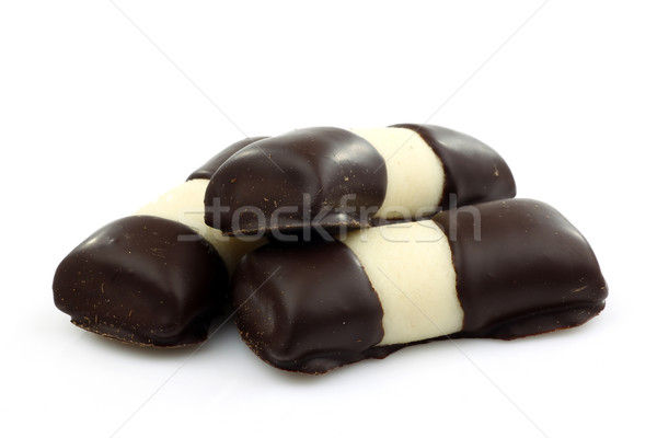 Süß Marzipan Schokolade Rollen weiß Dessert Stock foto © peter_zijlstra