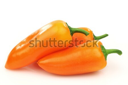 two orange peppers(capsicum) Stock photo © peter_zijlstra