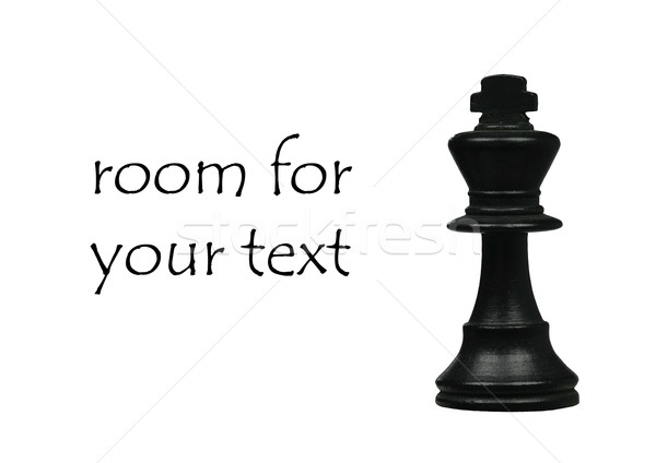 Schwarz König Schachfigur Zimmer Text weiß Stock foto © peter_zijlstra