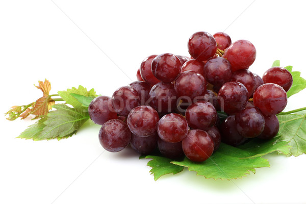 bunch of red grapes and some leaves Stock photo © peter_zijlstra