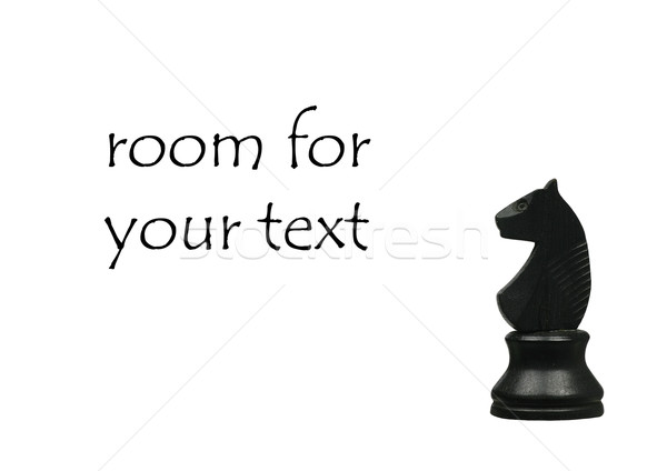 Schwarz Ritter Schachfigur Zimmer Text weiß Stock foto © peter_zijlstra