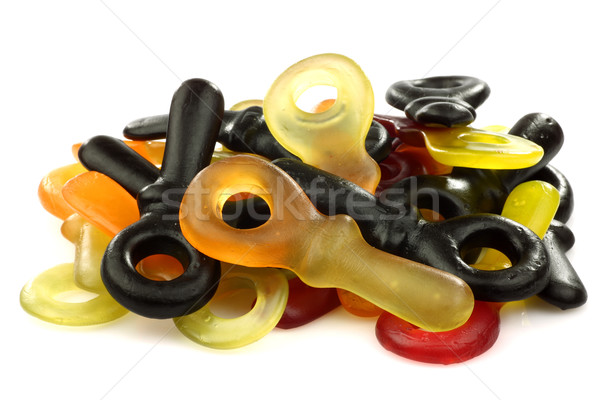 Vegyes színes ízletes zselé édesség fekete Stock fotó © peter_zijlstra