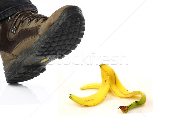 Niebezpieczeństwo biały buty żółty nogi Zdjęcia stock © peter_zijlstra