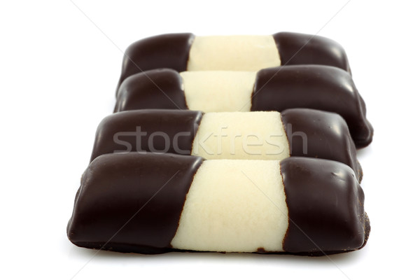 Süß Marzipan Schokolade Rollen weiß Dessert Stock foto © peter_zijlstra