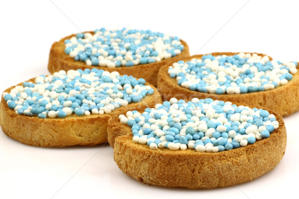 rusks with white and blue anise seed sprinkles  Stock photo © peter_zijlstra