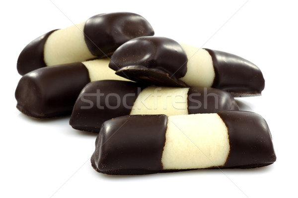 Zoete marsepein chocolade witte dessert Stockfoto © peter_zijlstra
