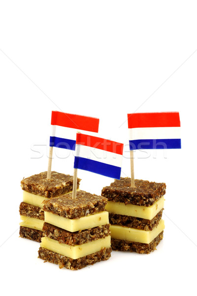 traditional layered rye bread and cheese snacks Stock photo © peter_zijlstra