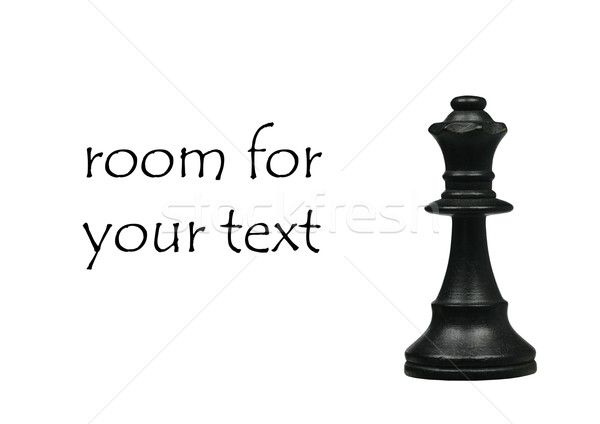 Zwarte koningin schaakstuk kamer tekst witte Stockfoto © peter_zijlstra
