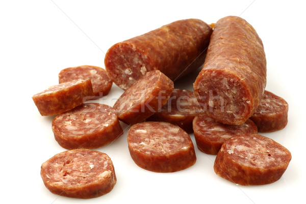  traditional Dutch smoked and dried  sausages Stock photo © peter_zijlstra