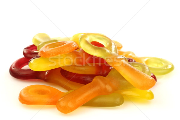 Színes ízletes zselé édesség fehér narancs Stock fotó © peter_zijlstra