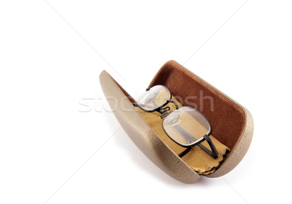 Okulary przypadku giemza skóry pary czarny Zdjęcia stock © peterguess