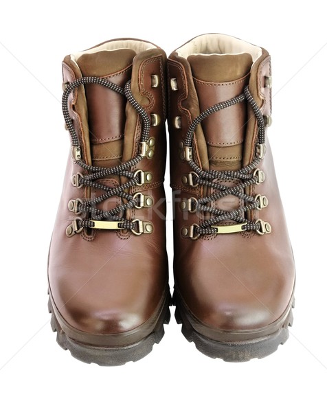 Stock photo: Brown Leather Walking Boots