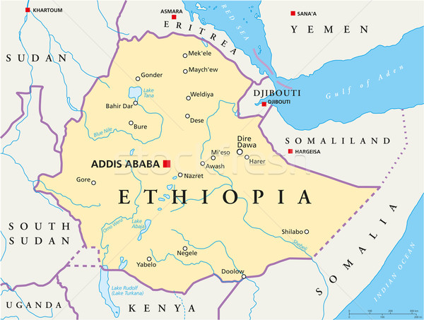 Ethiopia Political Map Stock photo © PeterHermesFurian