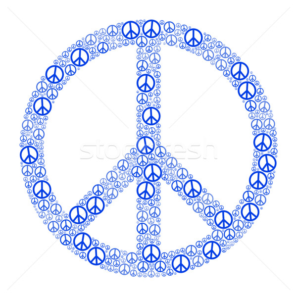 Bleu paix signe beaucoup faible symboles Photo stock © PeterHermesFurian