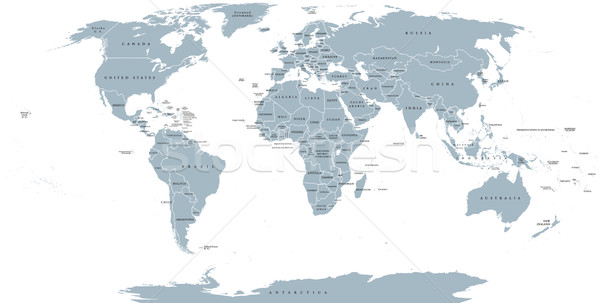 Wereld politiek kaart gedetailleerd land Stockfoto © PeterHermesFurian
