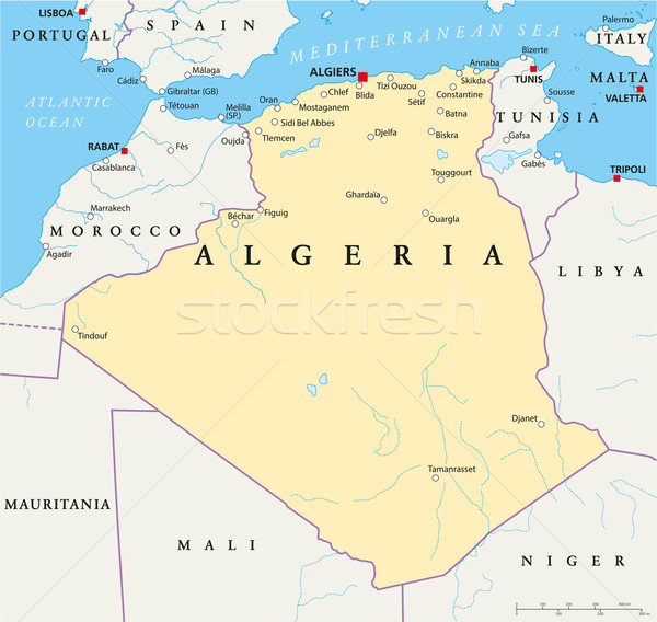 Algeria Political Map Stock photo © PeterHermesFurian