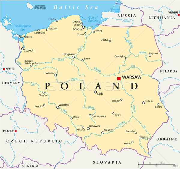 Poland Political Map Stock photo © PeterHermesFurian