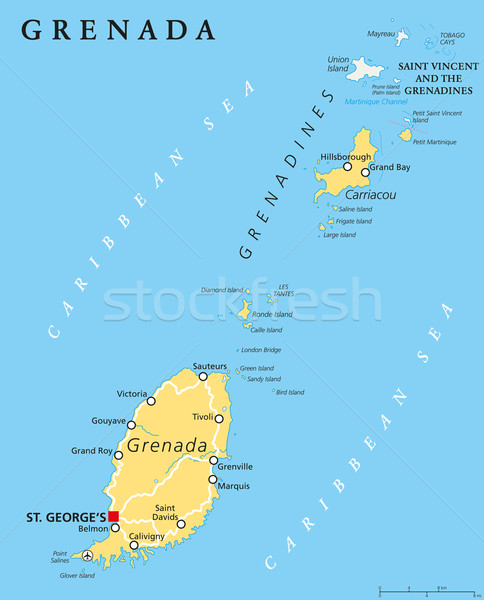Grenada Political Map Stock photo © PeterHermesFurian