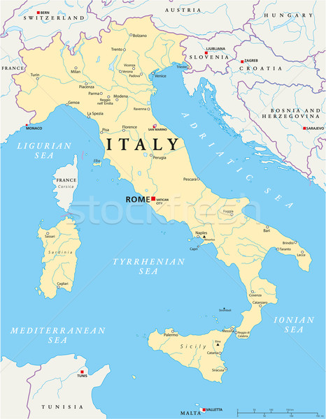 Italy Political Map Stock photo © PeterHermesFurian