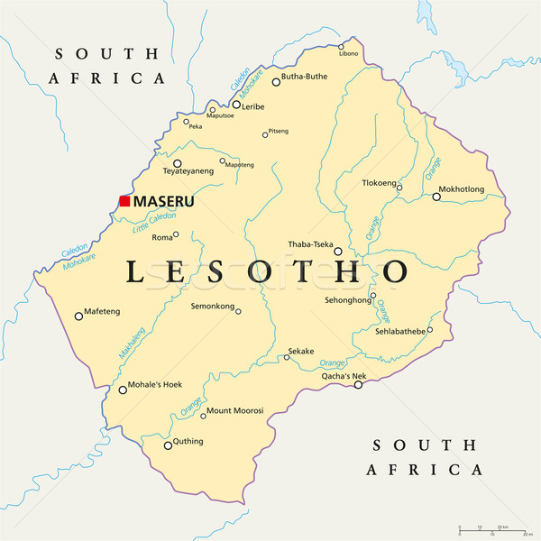 Stock photo: Lesotho Political Map