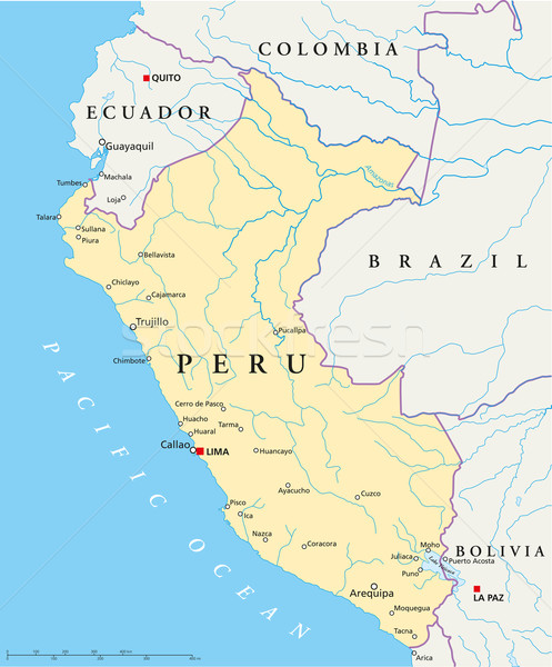 Peru Political Map Stock photo © PeterHermesFurian