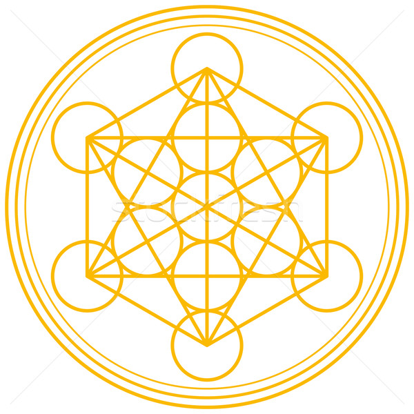 Сток-фото: куб · золото · цветок · жизни · древних · символ