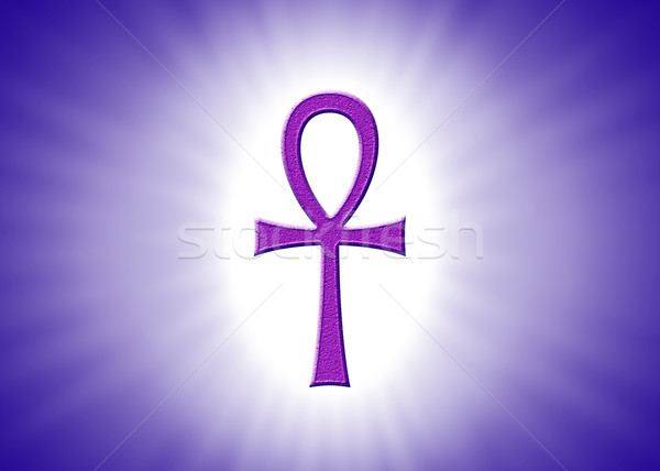 Hieroglifa lumina razele violet cheie viaţă Imagine de stoc © PeterHermesFurian