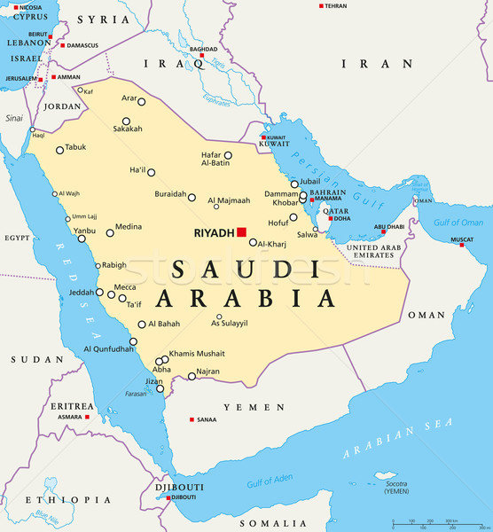 Arabie Saoudite politique carte Riyad importante [[stock_photo]] © PeterHermesFurian