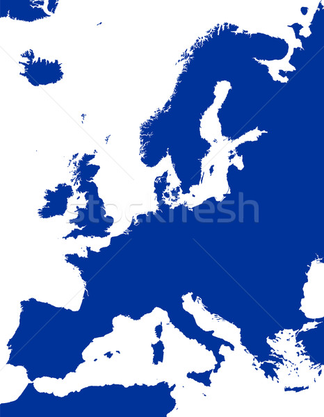 Európa politikai térkép sziluett régió kék Stock fotó © PeterHermesFurian