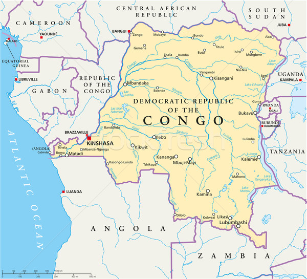 Congo democratico repubblica politico mappa Foto d'archivio © PeterHermesFurian