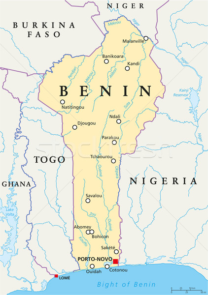 Benin politiek kaart belangrijk steden Stockfoto © PeterHermesFurian