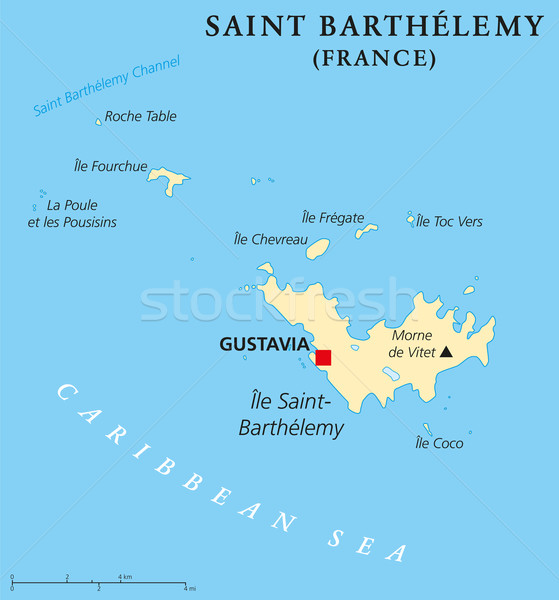 Saint Barthelemy Political Map Stock photo © PeterHermesFurian