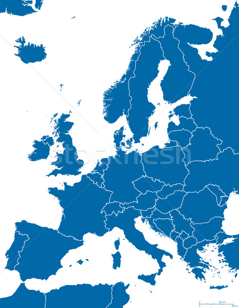 Europa politiek kaart schets regio alle Stockfoto © PeterHermesFurian