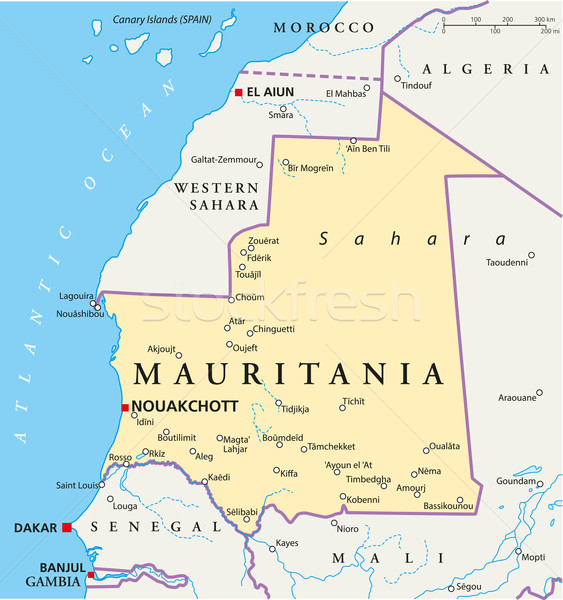 Mauritania Political Map Stock photo © PeterHermesFurian