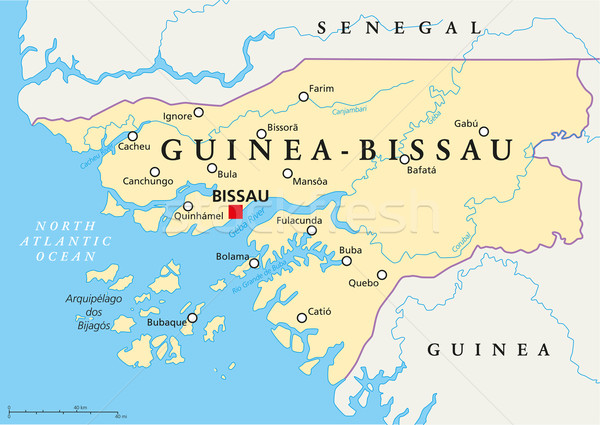 Guinea-Bissau Political Map Stock photo © PeterHermesFurian