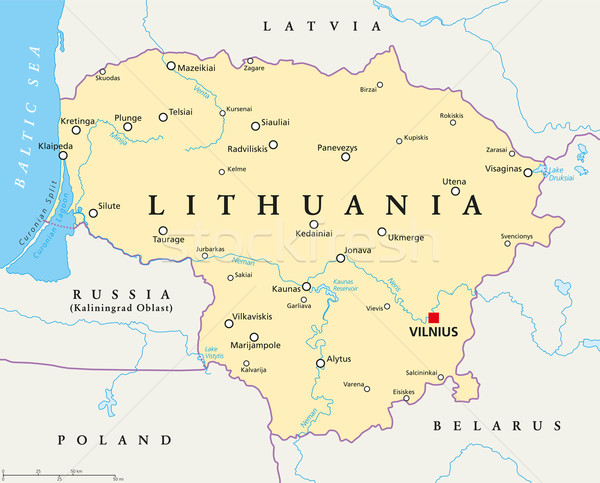 Litauen politischen Karte Vilnius Grenzen wichtig Stock foto © PeterHermesFurian