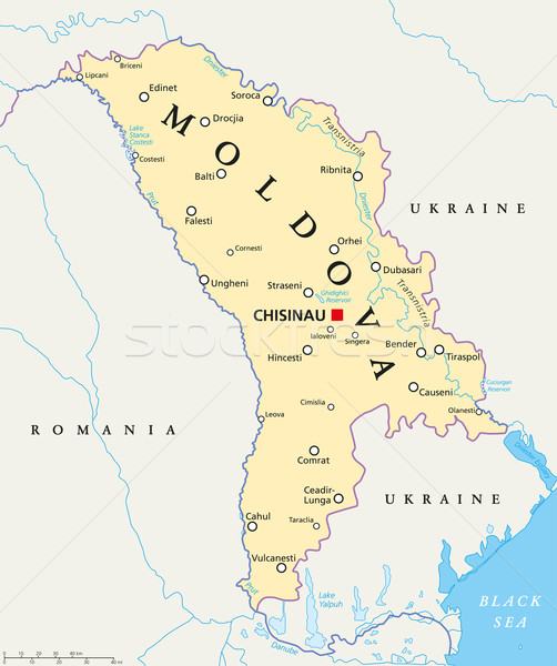 Moldova politic hartă important orase Imagine de stoc © PeterHermesFurian
