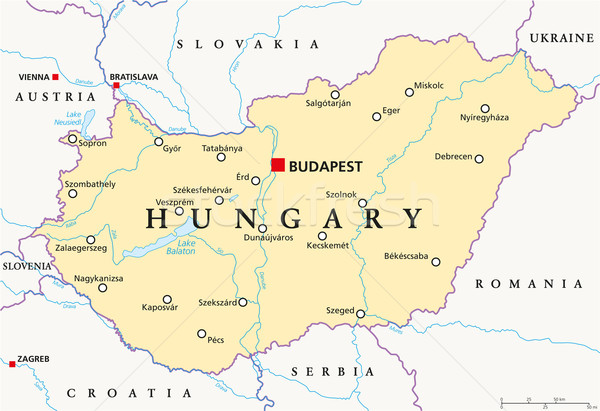 Hungary Political Map Stock photo © PeterHermesFurian
